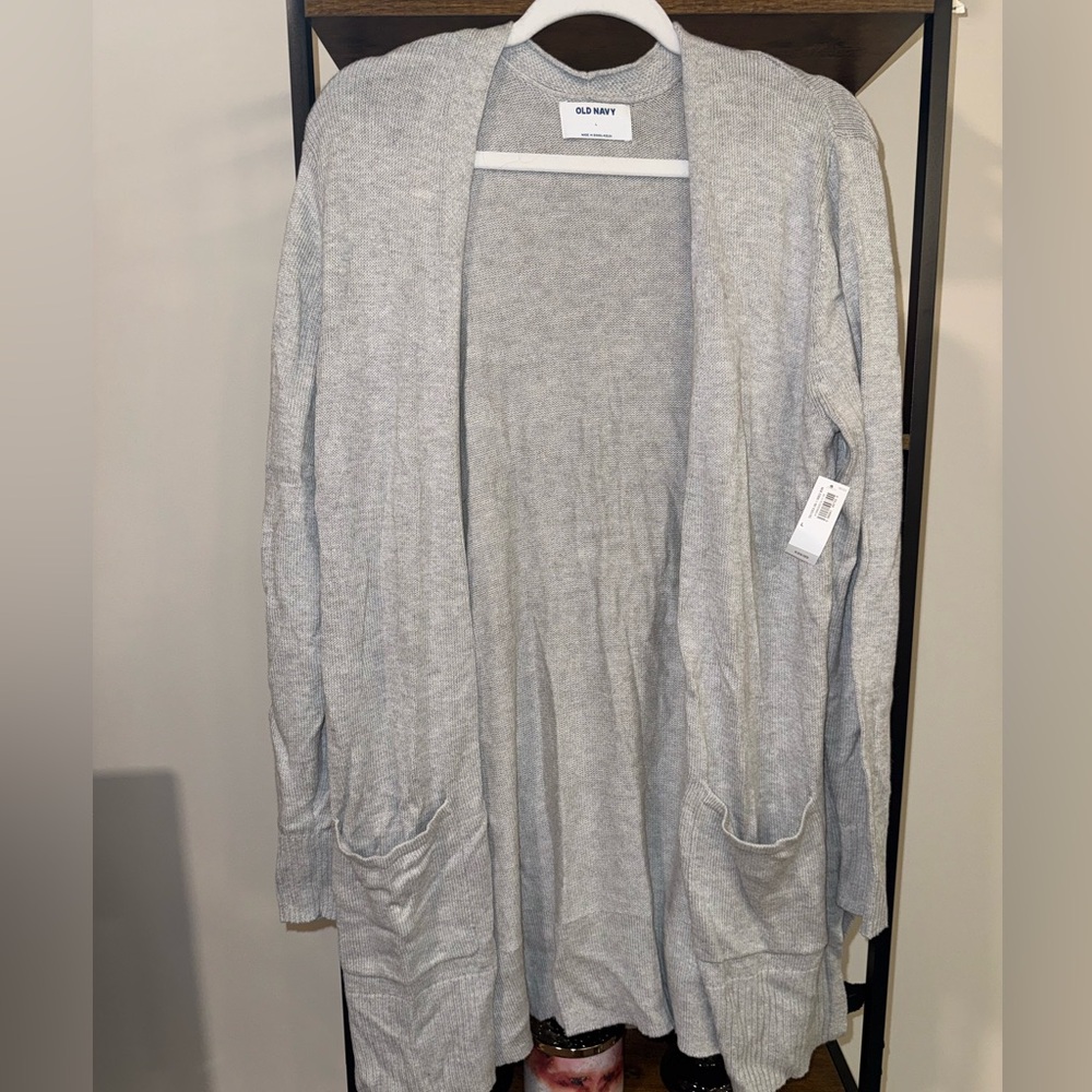 Old Navy Light Gray Open Cardigan